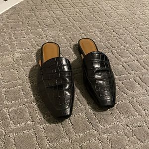 Marc Fisher Snake Print Mules